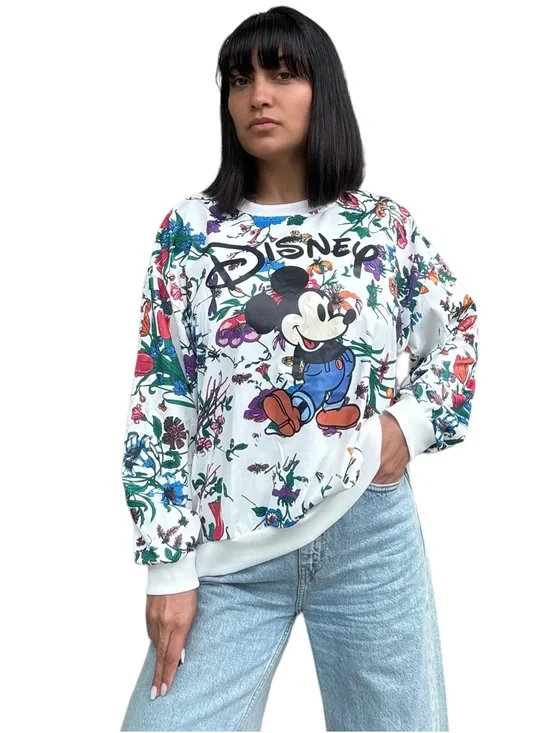Disney Floral Women's Crewneck Sweatshirt - Picture 4 of 7